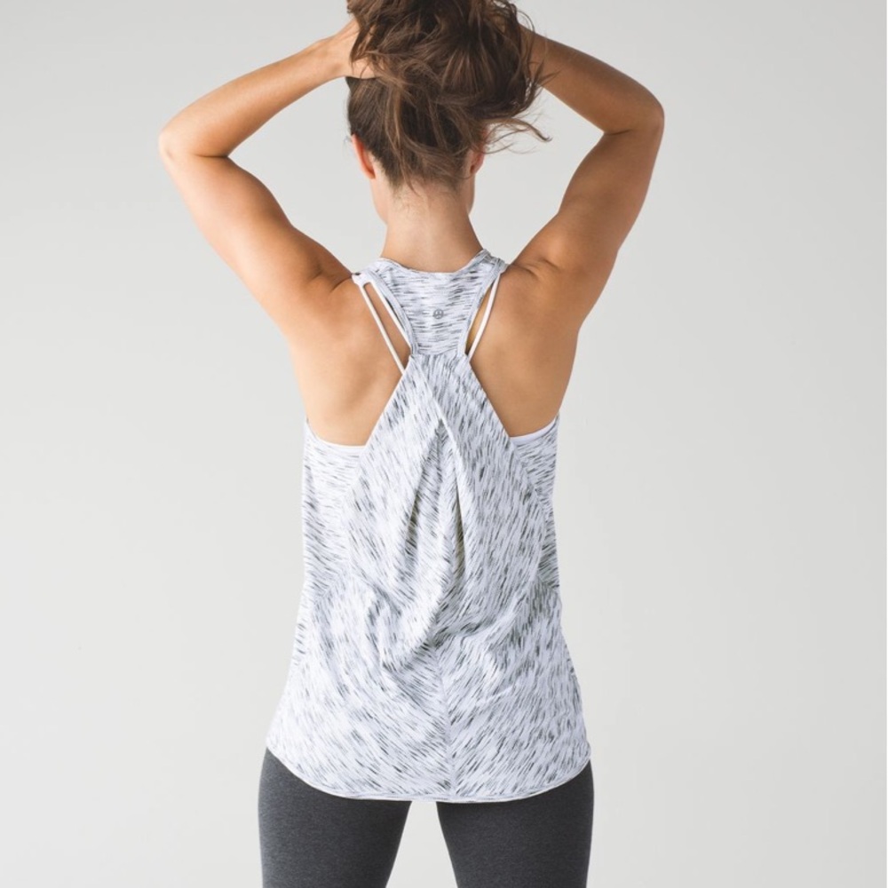 lululemon athletica White Heathered Racerback Tank Top